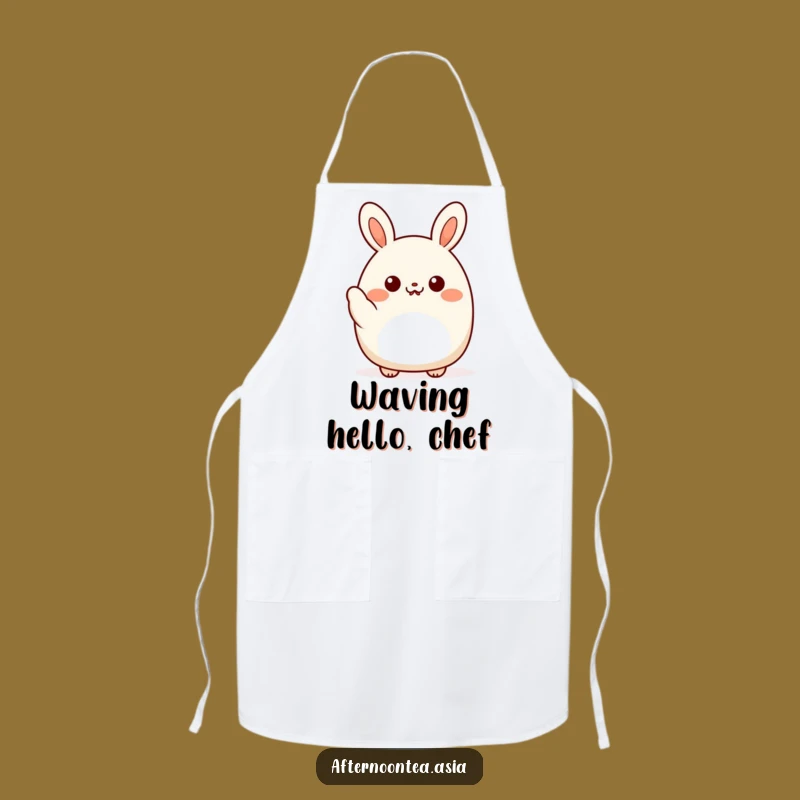 Funny Kawaii Bao Bun Apron: Waving Welcome, Kitchen Chef Gift