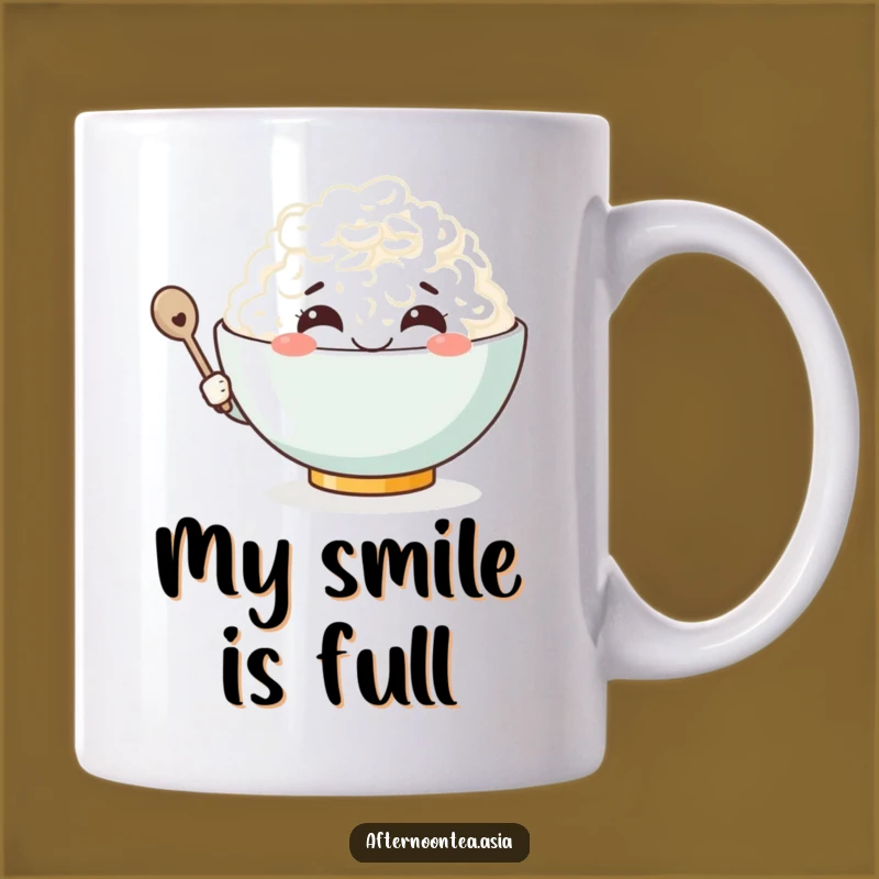 Funny Kawaii Rice Bowl Mug: Big Smile, Perfect Funny Gift