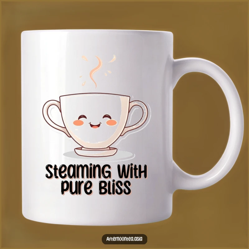 Funny Kawaii Teacup Mug: Steaming with Joy, Perfect Humorous Gift