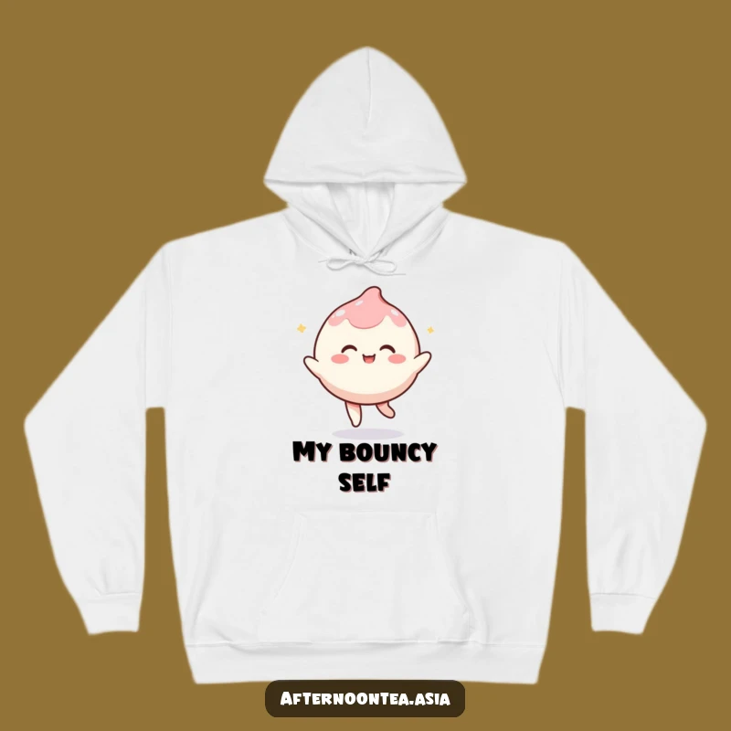 Funny Kawaii Mochi Hoodie: Bouncing in Comfort, Cozy Playful Gift