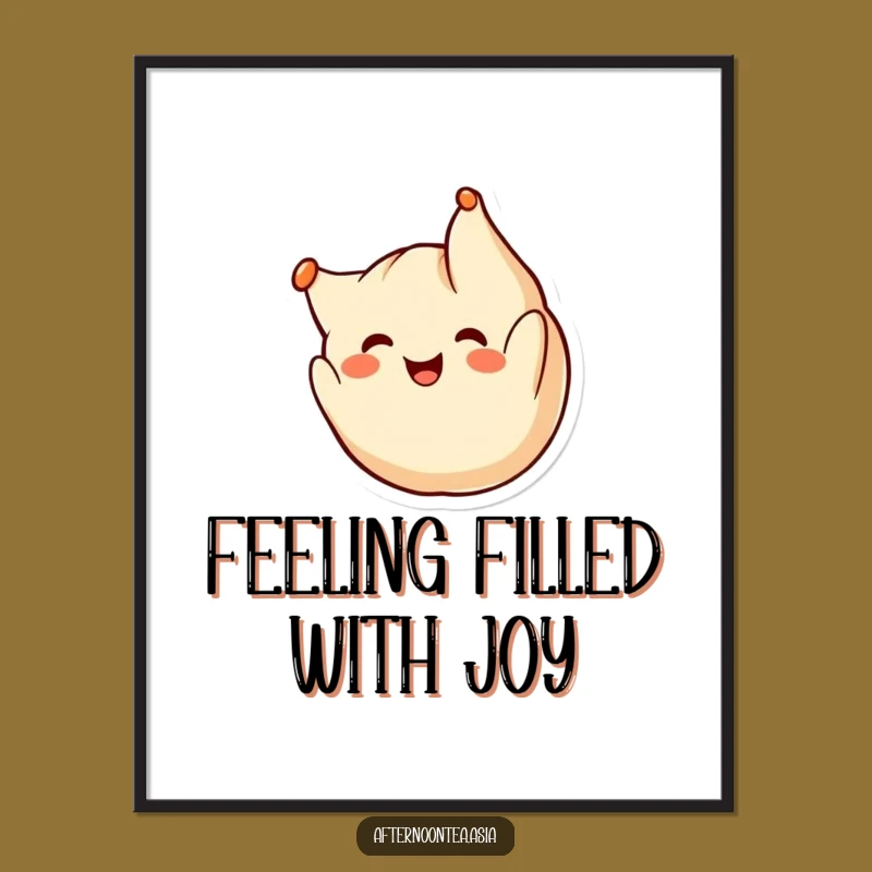 Free Printable Wall Art: Kawaii Dumpling Somersault, Funny Action Downloadable Decor