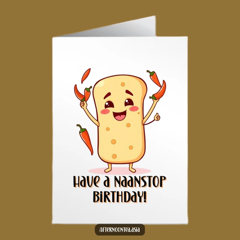 Free Printable Naan Birthday Card: Funny Downloadable Gift for Bread Lovers