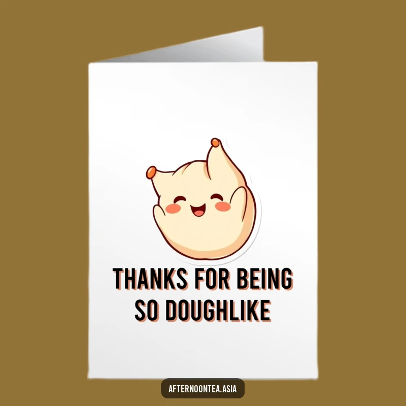 Free Printable Thank You Dumpling Card: Kawaii Somersault Thanks, Funny Downloadable Gift