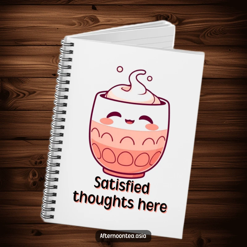 Funny Kawaii Sake Cup Notebook: A cute character with closed eyes, perfect for writing and as a funny gift.