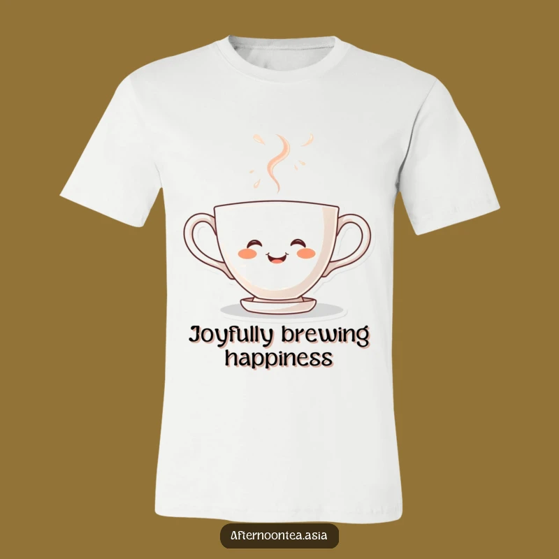 Funny Kawaii Teacup T-Shirt: Steaming with Joyful Humor, Great Gift