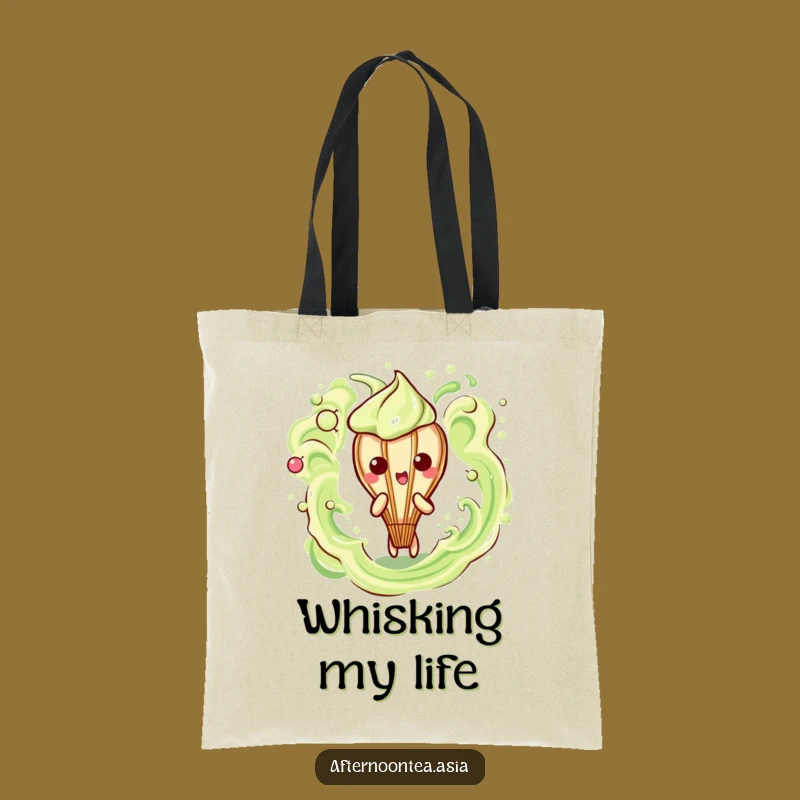 Funny Kawaii Matcha Whisk Tote Bag: Frothy Style, Great Gift
